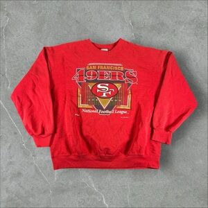 Vintage San Francisco 49ers Sweater Men XL Red NFL Nutmeg 1994 Football Crewneck